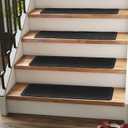 RIOLAND Carpet Stair Treads for Wooden Steps Indoor 9" x 36" Non Slip Stair Treads for Wood Stair with Reusable Adhesive, 15 Pack Peel and Stick Stair Runner for Kids Elders and Dogs