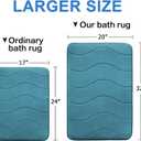 Flamingo P Memory Foam Bath Mat for Bathroom Rugs Non Slip Carpet,20x32,Dark Teal