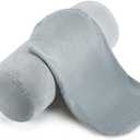 Newwiee 2 Pcs Cervical Neck Roll Pillow Cover with Zipper Round Pillowcovers Neck Roll Pillowcase Cylinder Soft Bolster Pillowcases for Cylindrical Cushion, Pillow Case Only(16 x 6 Inch,Gray)