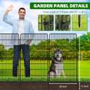 10 Panels Garden Fencing Animal Barrier, 48 in(H) X 24 Ft(L) Dog Fence Outdoor for Yard Rustproof No Dig Decorative Tall Garden Fence Metal Wire Panel Border Rabbit Ground Stakes Fencing