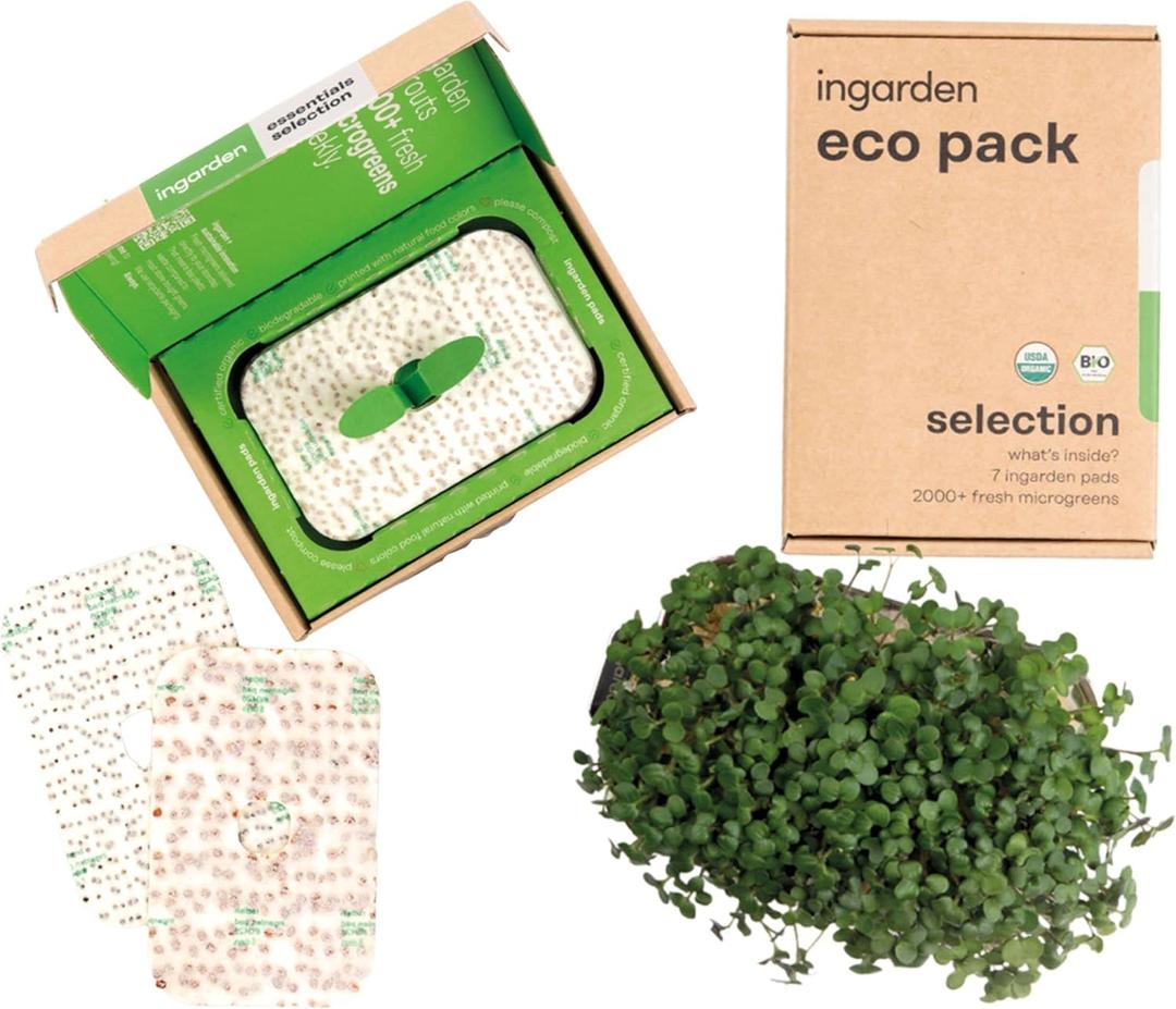 Microgreen Superfood Kale Seed Pads - Nutrient Dense | USDA-Certified Organic | Fully Grown in 1 Week | 1 Month Seed Supply | Custom-Made for Hydroponic ingarden System