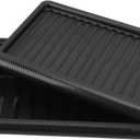 2Pcs Under Seat Storage Box, TPE Storage Tray Box Space Saving Shock Proof Under Seat Hidden Storage Tray Organizer with Lid for Car