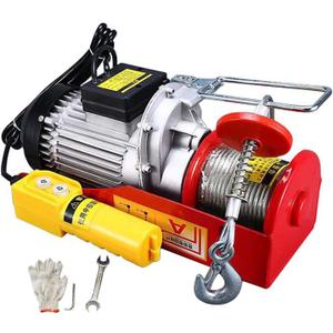 Small Home Electric Lifting Hoist, 510W Mini Electric Cable Lift, 220V Indoor Crane, Electric Winch with Wire Controller and Automatic Brak,200KG/12M