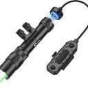EZshoot 2500 Lumens Rifle Laser Light Combo Compatible with M-Rail, Rechargeable Ar Light Laser Combo with Magnetic Remote Switch, Tactical Rifle Flashlight with Strobe Mode for Home Defense, Hunting