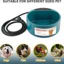 PETLESO Heated Dog Bowl, Heated Water Bowl for Outdoor Cats, Winter Dog Water Dish with AntiBite Wire Heating Chicken Waterer Smart Thermal Bowl for Rabbits Birds Feral Animals, 35W 2.2L