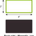 Colored Border Magnetic Dry Erase Labels 4x2 Inch, Reusable Dry Erase Magnet Labels for whiteboard, Pack of 40