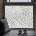 DKTIE Bohemian Decor Stained Glass Window Film with Installation Tools, Two-Way Window Privacy Film, Reduce Glare, Pure White, 35.4 x 78.7 Inch