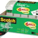 Scotch 6122 Magic Tape & Refillable Dispenser, 3/4-Inch x 650-Inch, 1-Inch Core, Clear, 6/Pack