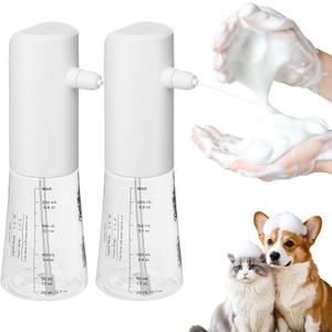 2 Pack Electric Dog Foam Machine Sprayer, Soap Dispenser | Rechargeable 1100mAh, IPX8 Waterproof, 230mL Capacity, Deep Cleaning Pet Fur, For Bathroom Kitchen Pets Dogs Cats