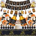 Whiskey Birthday Party Decorations for Men Aged to Perfection Party Supplies Include Birthday Banner Whiskey Garland Tablecloth Cake Toppers Foil Balloons for Whiskey Party Decorations for Dad Daddy