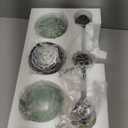 3-Light Bathroom Vanity Light Black Wall Mount Light with Green Glass Shade, Mid Century Wall Sconce Lights Modern Vanity Lamp for Over Mirror Bedroom Hallway