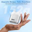 Portable Water Flosser for Travel, Mini Cordless Oral Irrigator with 3 Pulse Modes, Collapsible Water Tank, Long Battery Life & IPX7 Waterproof, Ideal for Home & Office