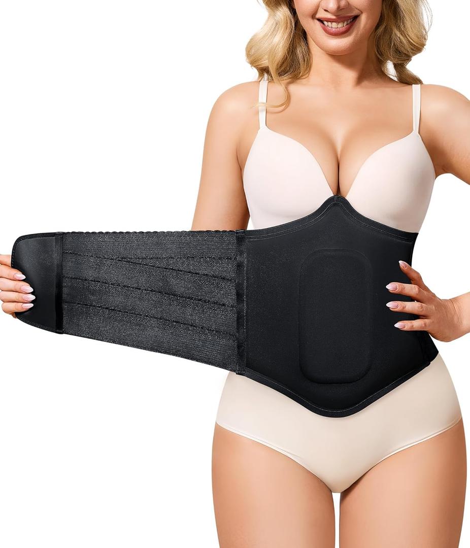 YERKOAD 360 Bbl Lipo Foam Ab Board Post Surgery Abdominal Compression Board Belly Lipo Wrap Recovery Waist Cincher (Black, M)