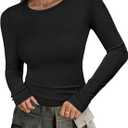 ANRABESS Womens Long Sleeve Shirts Crew Neck Fitted Knit Casual T-Shirt Going Out Tops Basic Tees Fall Fashion Outfits 2025 Black S (Black, S)