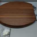 Elongated Toilet Seat Molded Wood Toilet Seat with Quietly Close and Quick Release Hinges, Easy to Install also Easy to Clean by Angol Shiold (Elongated, Walnut)