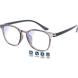 Nearsighted Glasses For Men,Women Distance Near Sighted Eyeglasses,Short-Sighted Farsighted Myopia Driving TR90 Frame (Clear Grey)
