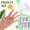 50 Pcs Clear Strawless Plastic Lids Fits for 12, 16, 20 and 24 oz Cups Disposable PET Sipper Cup Lids for Iced Coffee Milkshake Party Supplies (Transparent,95mm)