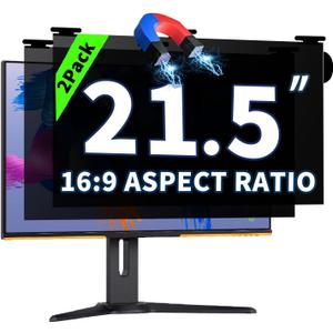 2Pack Magnetic Hanging Computer Privacy Screen 21.5'' for 16:9 Aspect Ratio