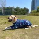 Dog Navy T Shirts with Universe Dinosaur Pattern Printed Pet Shirt Softable Pajamas for Large Dogs (3XL, Navy)