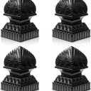 Guardrail Post Cover Cap,Railing Balls Easy Install Banister Balls for Fences Gates (Black Lotus 4P)