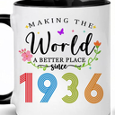 Choinn 1936 90th Birthday Gifts for Women Men, Turning 90 Years Old Birthday Gift Coffee Mug for Mom, Dad, Grandma, Grandpa, 90th birthday Gifts Ideas, Fathers Day Mothers Day Christmas 11oz Cup