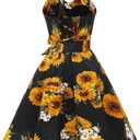 Topdress Women'sVintage Polka Audrey Dress 1950s Halter Retro Cocktail Dress  S