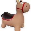 Brown Donkey Bounce & Ride-on Inflatable Hopper Toddler Toy with Pump