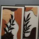3D Large Solid Wood Wall Art Set of 3, Boho Flower Wall Decor, 16"×24" Each