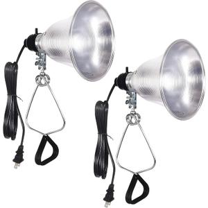 Simple Deluxe Clamp Lamp Light Socket with 5.5 Inch Aluminum Reflector, Suit for Max 60 Watt Lamp (No Bulb Included) with 18/2-Gauge 6 Feet Cord, 2 Pack,Silver