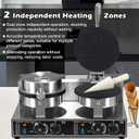 Waffle Cone Maker Commercial 2600W Professional Ice Cream Cone Waffle Maker Machine, Electric Commercial Waffle Cone Maker Machine With Temp & Time Control for for Restaurant Bakery Snack Bar Family