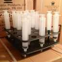 Tray and Racking Stand for Jello Shot Syringes - Lightweight & Durable Plastic Tray - Holds 25 Large 2.5oz Syringes for Jello Shots Drinking Game Holiday & Halloween Party (Large (Pack of 1))