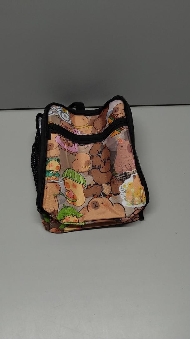 Reusable Cute Capybara Lunch Box for Kids Girls Boys Women Adult, Insulated Animal and Orange Lunch Bag,Polyester Cooler Handbags Case for School Picnic Work Travel Beach or Hiking