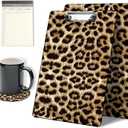 Clipboards Cute Leopard Print Pattern Design Clip Board 9 x 12.5 inch with Low Profile Metal Clip,Clipboard for Students, Classroom, Office,Women Men,with a Exquisite Coasters and to do List Notepad