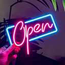 Modern LED Neon Open Sign - Energy Efficient Window Display Light for Business Storefront Office Home Bar Retail Shops Restaurants Cafes (Design 3)