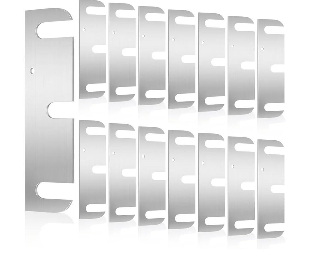 15 Pcs Hardware Door Hinge Shims Stainless Steel Metal Coated Finish Door Hinge Shim for Repair Kit (3.5 Inch,Silver)