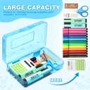 Fainne 24 Pack Clear Plastic Pencil Box, Pink, Yellow, Blue
Stackable Organizer for School Supplies, Large Case for Crayons Markers, Snap-lid Keeps Stationery Secure, Bulk Set