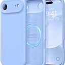 LOVE 3000 Designed for iPhone Air Case, Premium Silicone [Compatible with Magsafe][Soft Anti-Scratch Microfiber Lining] Shockproof Protective Phone Case for Men Women 6.5", Light Blue