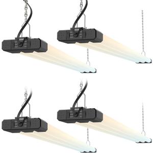 JESLED LED Shop Lights 4FT 7500LM, 3CCT & 3 Wattage Adjustable, ETL, 4 PACK