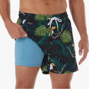 BRISIRA Mens Swim Trunks Swim Shorts Quick Dry 5 inch Inseam Beach Shorts with Compression Liner and Zipper Pocket 32