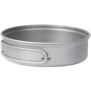 SILVERANT Camping Plate Titanium Pan Dish Plate with Handle & Mesh Bag, Large Reuseable Ultralight Dinner Plate for Camping Outdoors Backpacking (450ML)