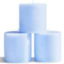CANDWAX 3x3 Pillar Candles Set of 3 - Rustic Unscented No Drip Baby Blue Candles for Home Decor, Weddings, Gender Reveal Parties