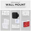 Adhesive Blink Outdoor Indoor Camera Mount (3RD GEN), 2 Pack Holder, No Hassle Installation, No Screws, No Mess Bracket Stand, (White) by Brainwavz