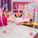 Bright Starts Disney Baby Minnie Mouse Forever Besties Baby Activity Center Jumper with 10 Toys, Lights & Sounds, 360-Degree Seat, 6-12 Months (Pink)