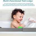 Bathtub Splash Guard Silicone Tub Water Splash Guard (Grey) (Gray)