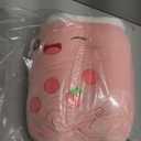 Athoinsu Light Up Strawberry Milky Tea Plush Pillow 15'' Kawaii Stuffed Bubble Animal Toy with LED Lights Birthday Christmas Holiday Valentines Gifts for Kids,Girls,Boys (Medium, Pink)