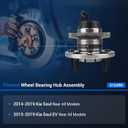 Autoround 512495 Rear Wheel Bearing and Hub Assembly Compatible with 2014-2019 Kia Soul, 2015-2019 Kia Soul EV 5 Lugs w/ABS