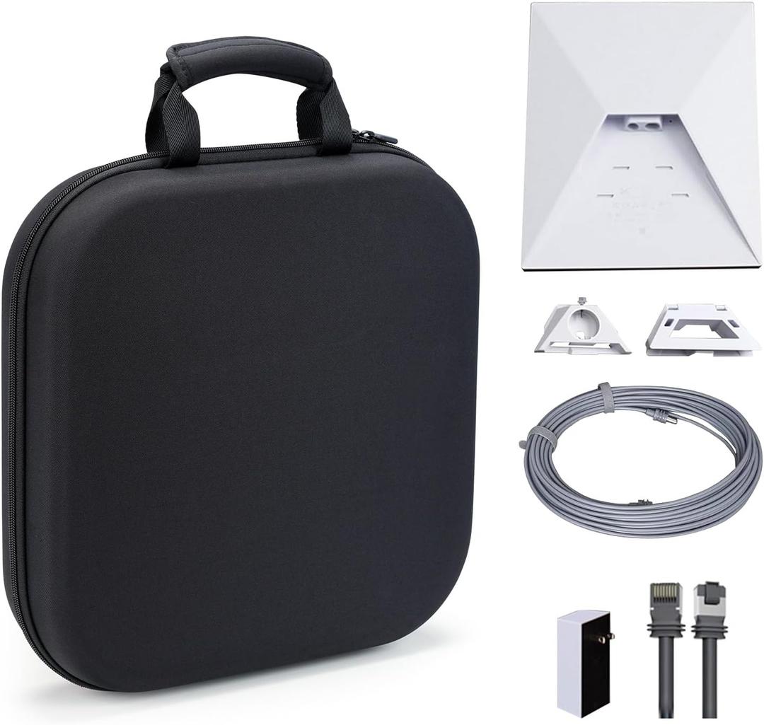 Starlink Mini Carry Case - Protective Waterproof Storage Bag Pouch for SpaceX Starlink Mini Dish, Travel-Friendly Design with Handle, Perfect for RV, Van, Camping & Outdoor Use (Black, Basic Case)