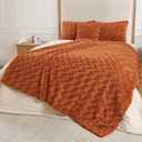 Faux Fur Rabbit Throw Blanket,Super Soft Plush Thick Warm Blanket,Fuzzy Luxury Plush Decorative Blanket for Couch Bed Sofa-Burnt Orange(60 * 90inch)