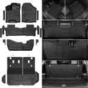 Floor Mats for 2016-2022 Honda Pilot 8 Passengers (No Elite Models), Cargo Mat with Backrest Mat All Weather Protection TPE Car Liner for Honda Pilot Door Sill Guards Accessories