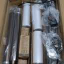 Dimmable Floor Lamp, 3 Lights Brown Arc Floor Lamps for Living Room, Modern Tall Standing Tree Lamp with Beige Linen Shade & Heavy Base, Large Floor Lamp for Bedroom Office, 3x1000 LM Bulbs Included